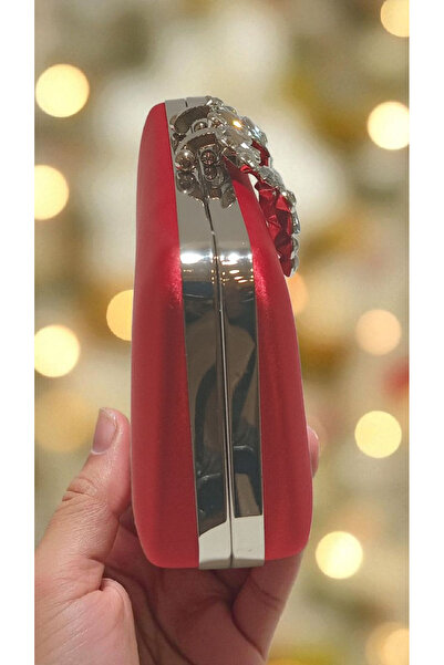 Butik BeyAbags TAŞLI TOKA DETAYLI SATEN EL ÇANTASI ABİYE