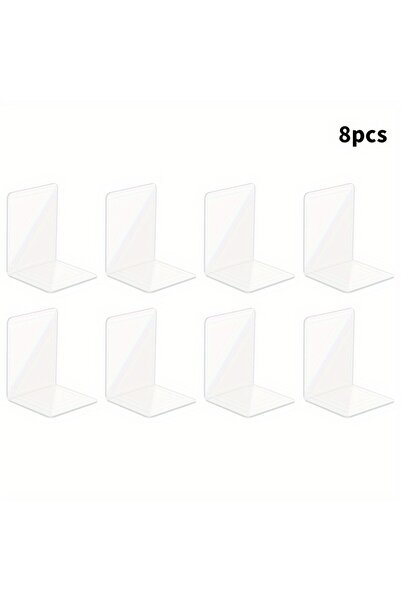 Choice 8 قطع 4/6/8 قطع حاملات عرض أكريليك شفافة - دعامات كتب مكتبية عصرية للد...