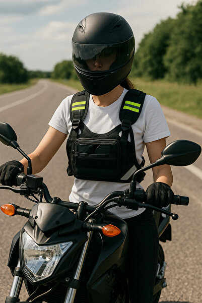 northern fashion Reflektörlü Motorcu Göğüs Çantası – Su Geçirmez, Çok Cepli Yeni Nesil