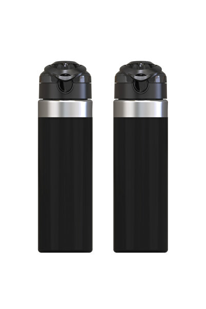 Renga Black TRITAN Water Bottle With Plastic Lid & Metal Ring 630ML