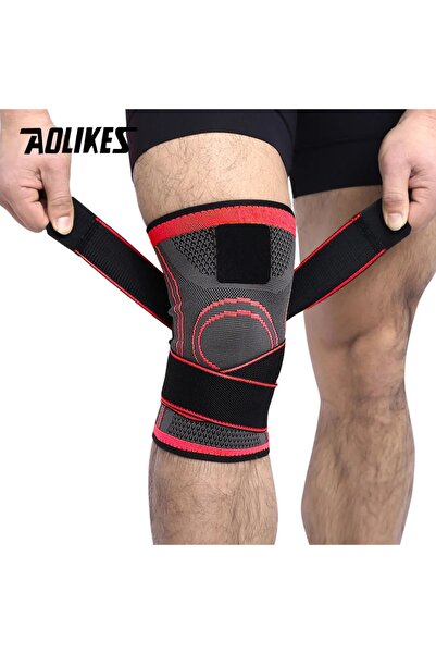 Aolikes دعامة ركبة احترافية واقية للركبة الرياضية مقاس L باللون الأحمر قطعة و...