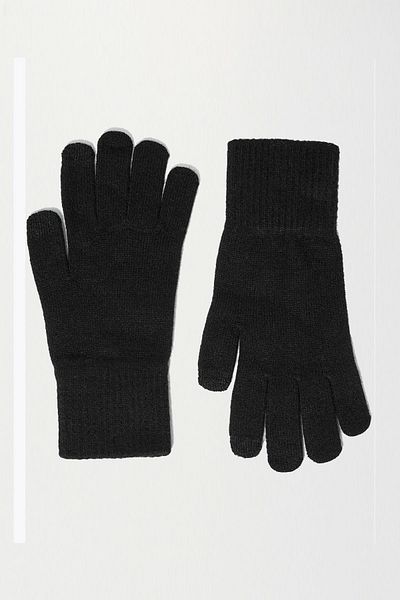 Belifanti Collection Barbed Wire Note Nice Embroidered Knitted Unisex Balaclava Knitted Gloves Set Black