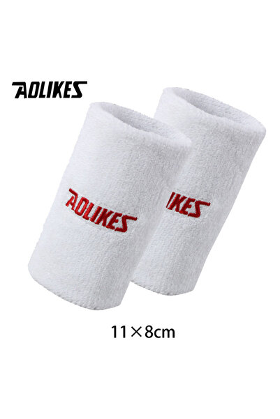 Aolikes 11 سم - سوار معصم أبيض ماص للعرق، مناسب لرياضات التنس والكرة الطائرة ...