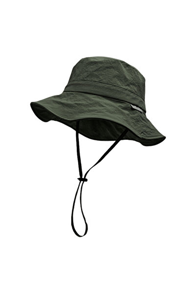 Choice قبعات شمسية خضراء سادة اللون للرجال وقبعة صيد خارجية ذات حافة عريضة وم...