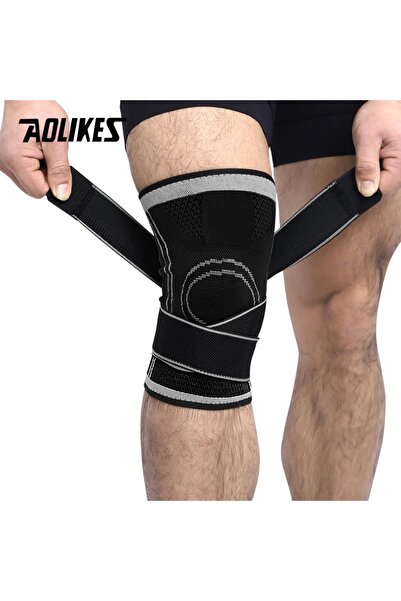 Aolikes XL أسود مع رمادي قطعة واحدة لدعم الركبة وسادة ركبة رياضية احترافية وا...