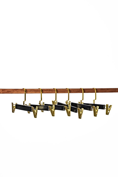 Nandy Home 12 Pieces Wooden, Latched Pants and Skirt Hangers, Clothes Hangers