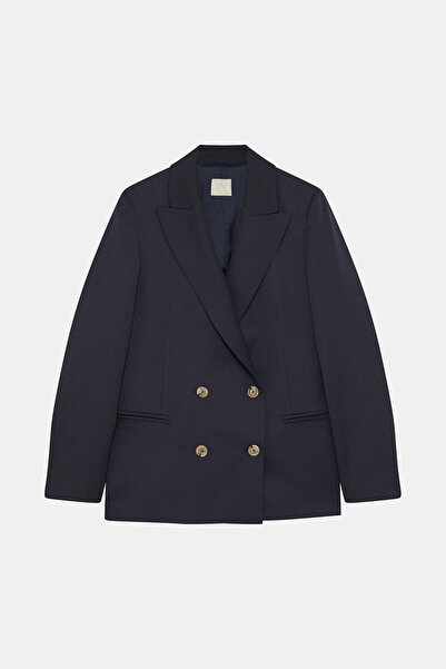 W Collection Dark Blue Double Breasted Jacket