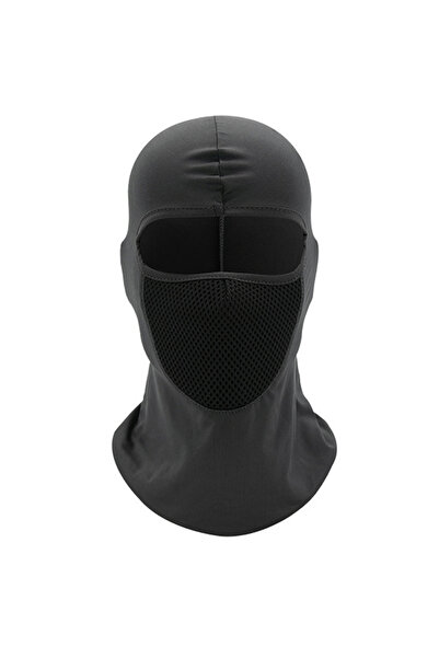 Choice قناع كامل للوجه للدراجة باللون الرمادي الداكن، وغطاء للرأس، ووشاح للدر...