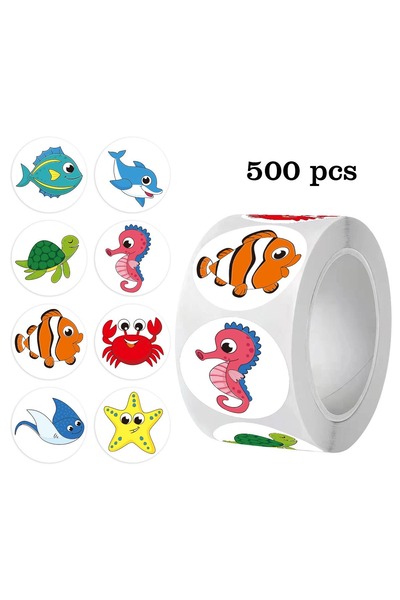 Choice Marine animal 500 Pcs Ocean Animal Stickers - Seals with Glossy Round ...