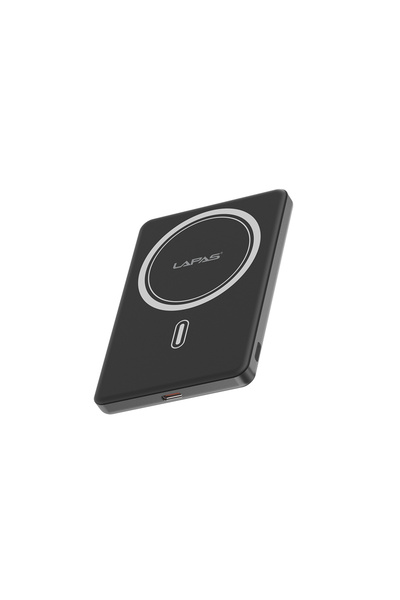 Lapas LP-PW003 Ultra İnce Hızlı Şarj Özellikli Wireless Powerbank 5000mAh 15W Gri