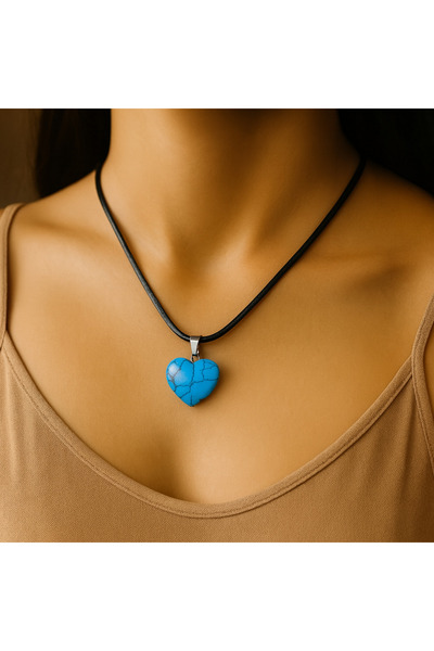 Mekke Pazarı doğal taş kalp desenli kolye taşlar ok faydalı