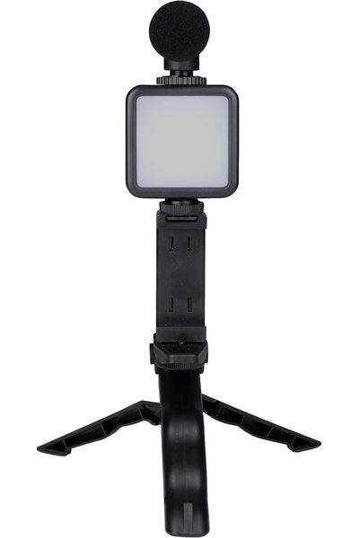 Grundig Telephone Tripod with Lamp - Tripod with Microphone - LEDs with 3 Colour Settings - For Phon