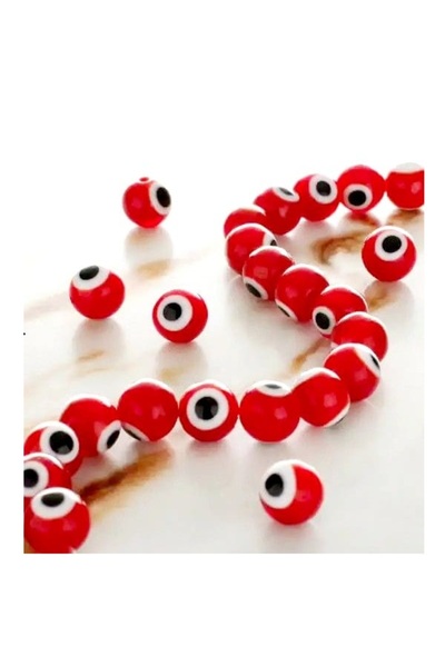 ella'nın çarşısı 6 χιλιοστά Κόκκινο Χρώμα Στρογγυλό Γυάλινο Σετ Χάντρες Κακού...