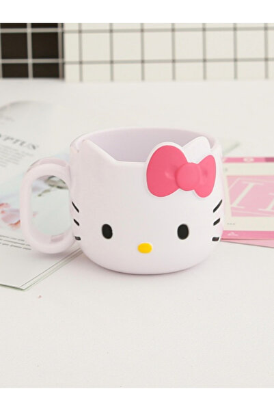 Choice1 pink HelloKitty 1/2pcs Hello Kitty Plastic Mug Adorable Durable Multi Functional Toothbrush Coffee C
