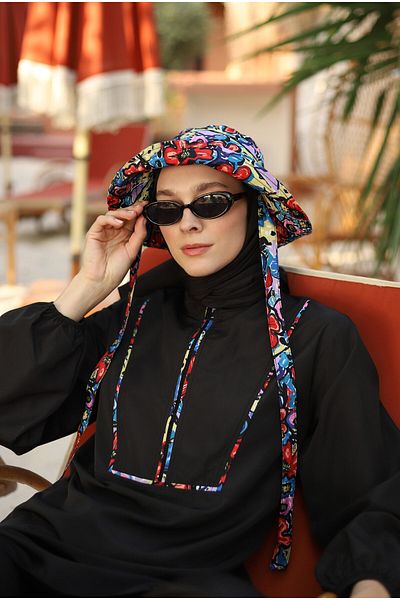 HEQA Piping Swimming Suit Black