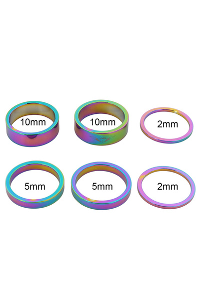 Choice Multicolor 6Pcs MTB Bicycle Headset Spacer Bicycle Fork Spacer Aluminum Alloy Sturdy Durable Bike He