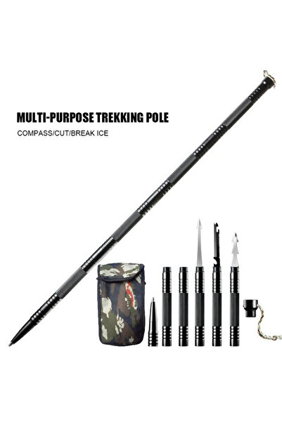 Choice عصا المشي CEOI GWOK السوداء المكونة من 5 أقسام، مرنة وقوية وخفيفة الوز...