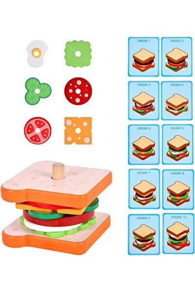 Choice1 NB220C2-Sandwich Wooden Hamburg Sandwich Stacking Toys for Toddlers a...