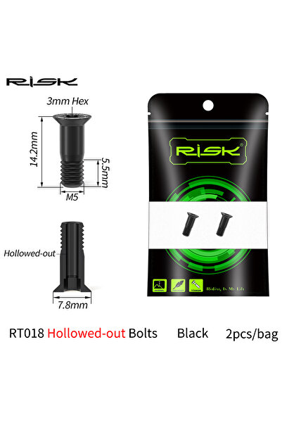 Choice قطعتان من براغي عجلة جوكي المغير الخلفي للدراجات الجبلية RT018-BK-Holl...