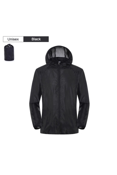 Choice جاكيت JNLN أسود للجنسين للمشي لمسافات طويلة مقاوم للماء وسريع الجفاف ملابس تخييم وصيد واقية من الشمس