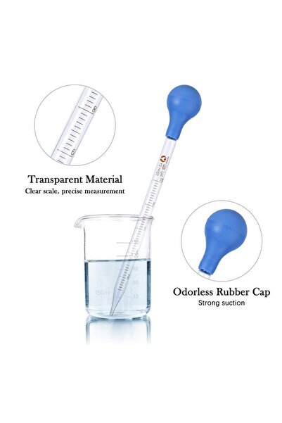Choice1 10ml Dropper Reusable Portable Water Head Scale Pipette 1/2/3/5/10ml ...