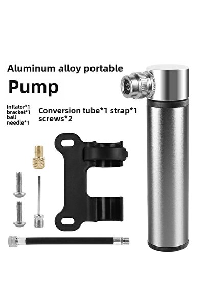 Choice1 مضخة صغيرة محمولة من سبائك الألومنيوم للدراجات باللون الرمادي الفاتح،...