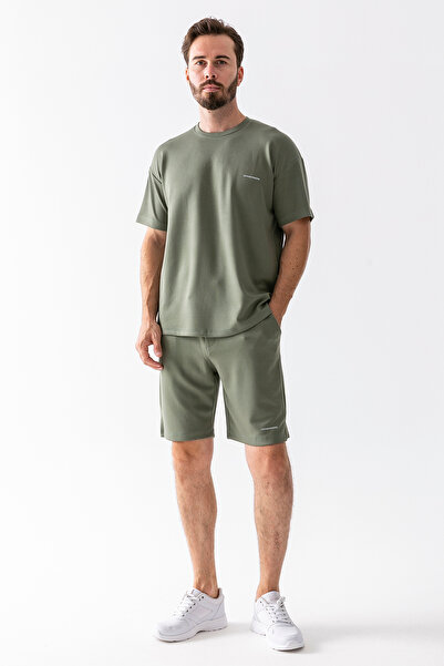 JB John Borners Men's John Borners Printed 100% Cotton Shorts and T-Shirt Set Green - 25Y 7819