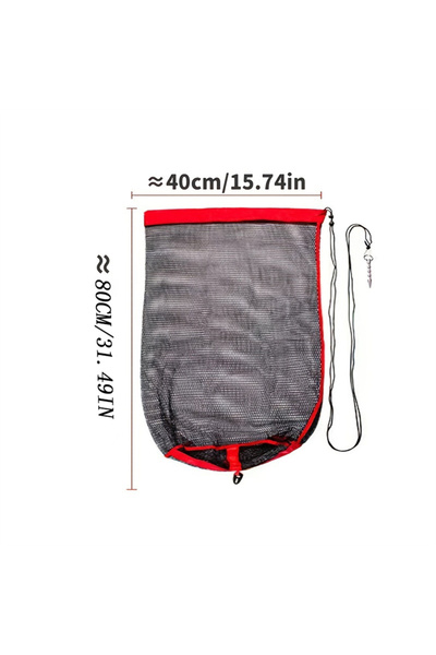 Choice with one ground plug Black 40 - 0.8m Outdoor Drawstring Live Fish Net Fish Protection Kit Net Pocket