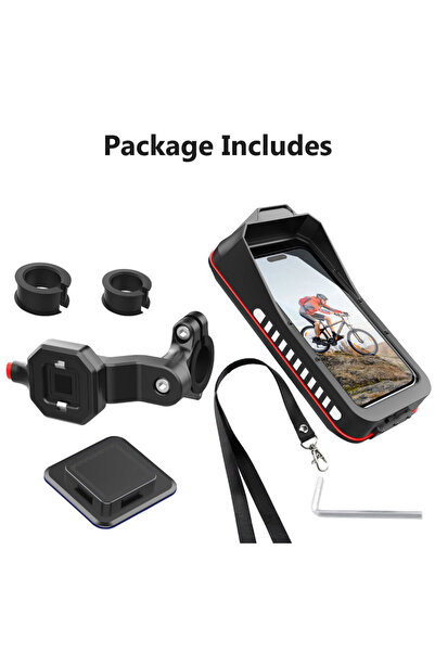 Choice حامل هاتف للدراجة باللون الأسود مقاوم للماء، حامل هاتف للدراجات الناري...