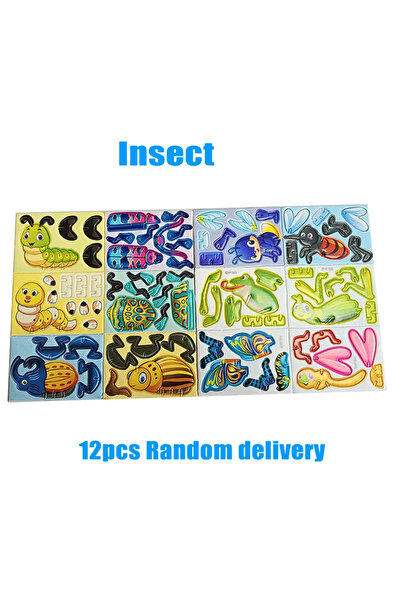 choice2 Insects 12pcs 12-24pcs/bag 3D Animals Foam Puzzle Educational Toys for Kids Birthday Party Favor Gue