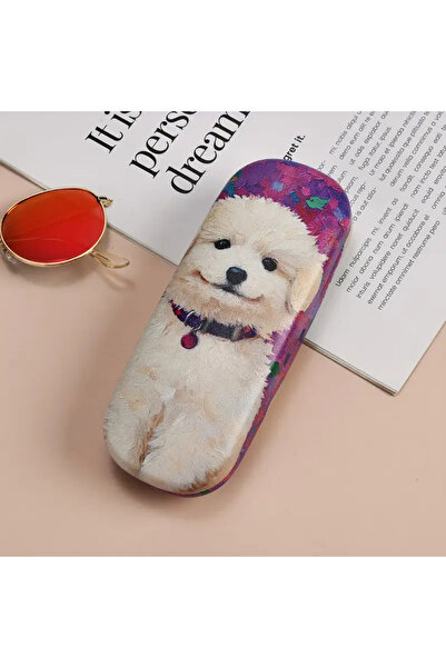 Safari Köpek Karikatür Baskılı Gözlük Kılıfı, Hafif, Sevimli, Pratik ve Toz G...