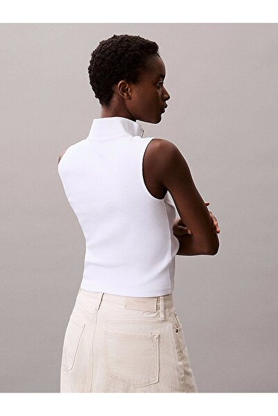 Calvin Klein Pamuklu Slim Fit Fermuarlı Dik Yaka Logolu Top LV047C909GYAA TOP LV047C909G YAA