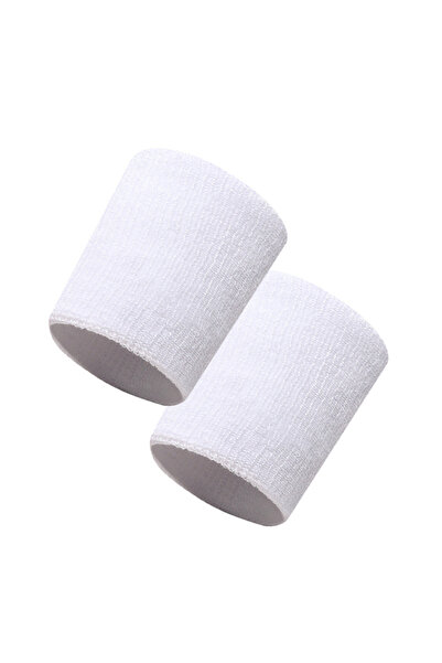 Choice سوار لياقة بدنية أبيض، زوج واحد، دعم معصم التنس/كرة السلة/الكرة الطائر...