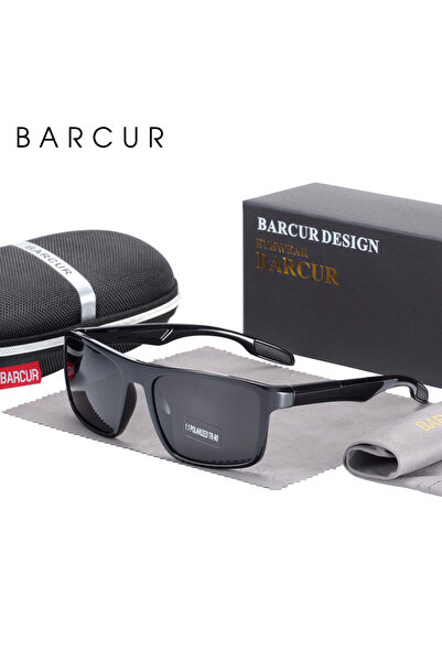 Choice نظارات شمسية BARCUR سوداء رمادية للرجال لركوب الدراجات TR90 خفيفة الوز...