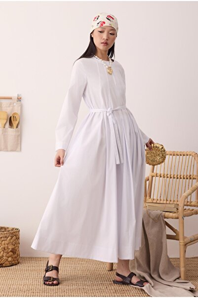 HEQA Многопластова рокля в цвят екрю