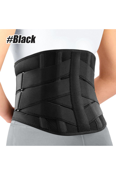 Choice1 L أسود - قطعة واحدة دعامة ظهر ضاغطة - حزام دعم قطني للانزلاق الغضروفي...