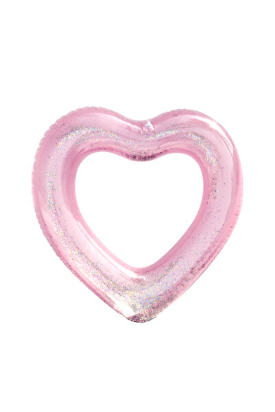 Choice size 90 Pink 1pc Sequin Love Heart Swimming Ring Thickened PVC Inflatable Swim Circle Beach Swimming