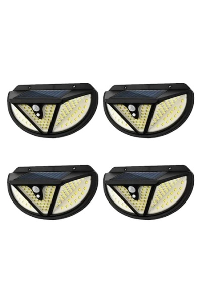 FOXMAG24 Set de 4 lămpi solare, de exterior, impermeabile, cu senzor de mișca...