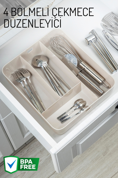 Nandy Home 4 Compartment Drawer Organizer, Multi-Purpose Organizer, Inside Drawer