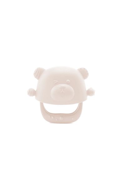 Kidnort Glitre teething toy Beige, ergonomic design, soft and flexible, with handle, from 3 months,