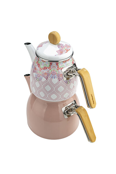 Bambum Unique Bamboo Handle Teapot Set Pink