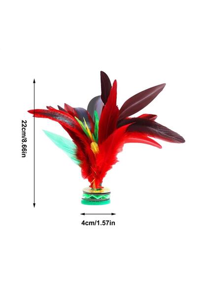 Choice Red Chinese Jianzi Wear Resistant Chicken Feather Shuttlecock Portable Foot Kick Handwheel Feather S