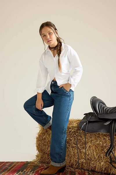 DeFacto Girls Baggy Fit Wide Leg Jean Pants F7166A825Au