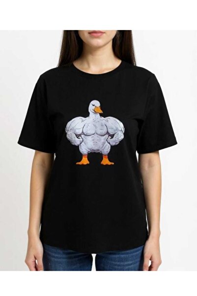 KOZİA OUTDOORS Мускулест печат с гъска, унисекс, базова тениска с дълъг ръкав...