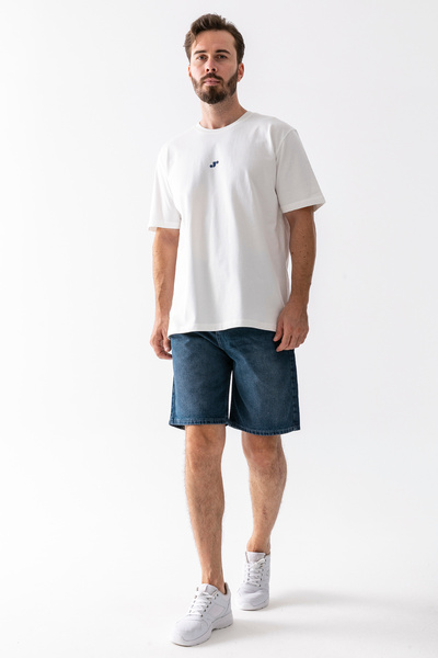 JB John Borners Men's Relaxed Fit 100% Cotton Denim Shorts Dark Blue - 5328