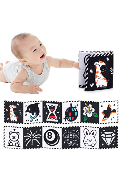 Choice1 كتاب قماشي حسي للأطفال من C Animals، ألعاب أطفال عالية التباين، ألعاب...