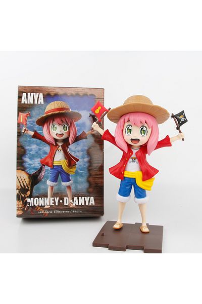BANDAI with box 01 High Quality SPY×FAMILY Anya Forger as One Piece Luffy Pvc Figure Model Toys