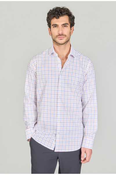 Bisse Regular Fit İtalyan Yaka Cepsiz Turuncu Erkek Gömlek