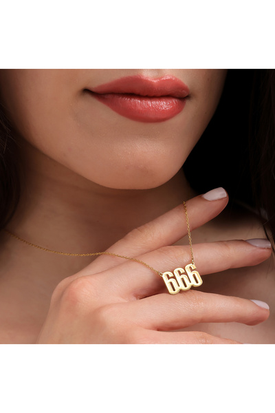 925 Ayar Gümüş Kişiselleştirilmiş Gold Numara Kolye