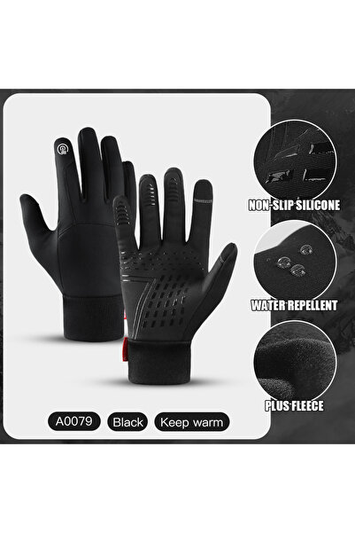 Choice قفازات XL A0079-BK للرياضات الخارجية للخريف والشتاء لركوب الدراجات للر...